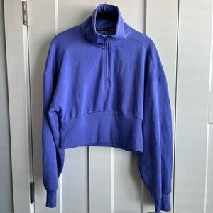 Titin purple 1/4 Zip pullover Cropped Sweatshirt Sz M